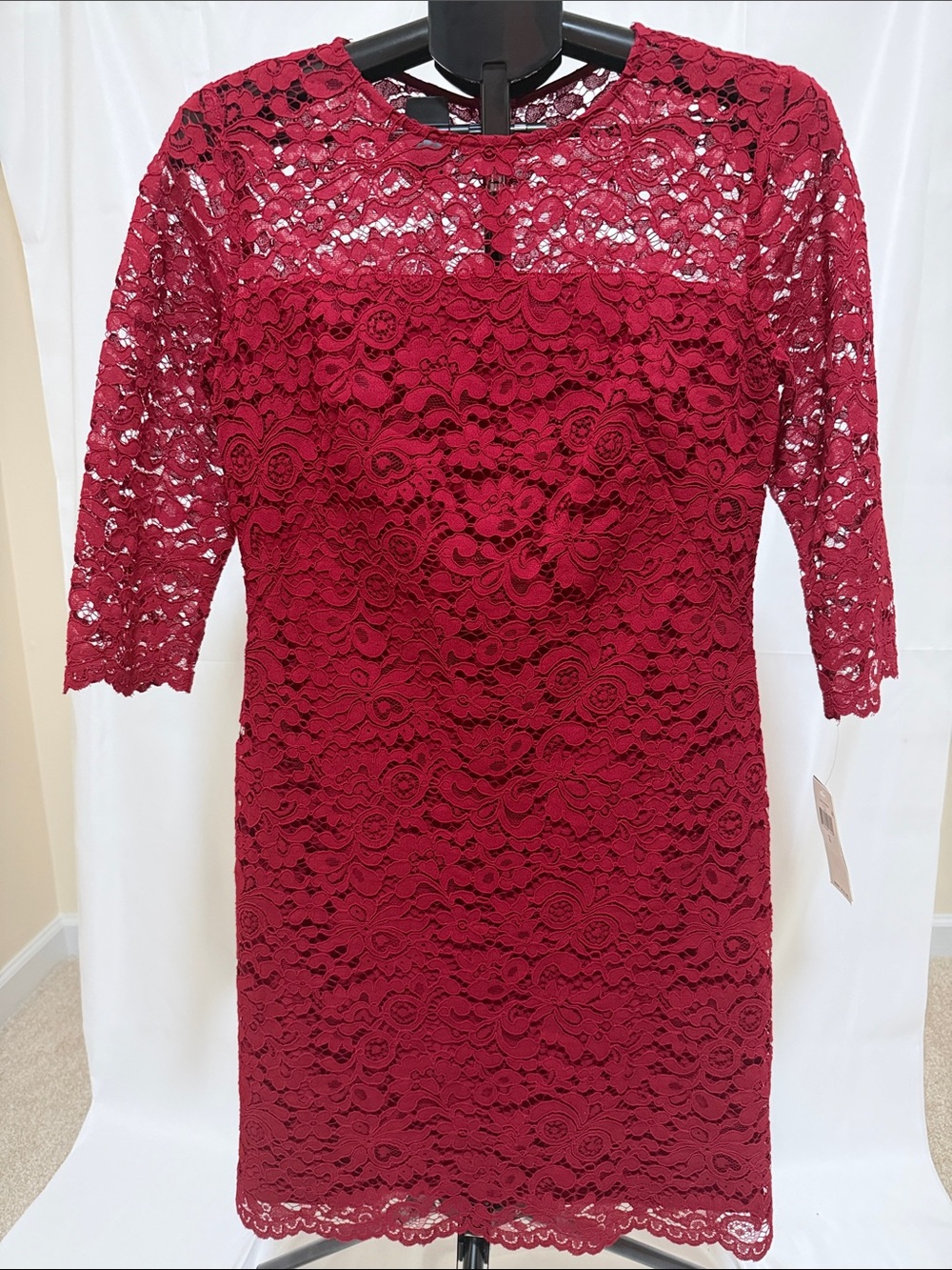 NWT Ralph Lauren Red Lace Dress Size 6.